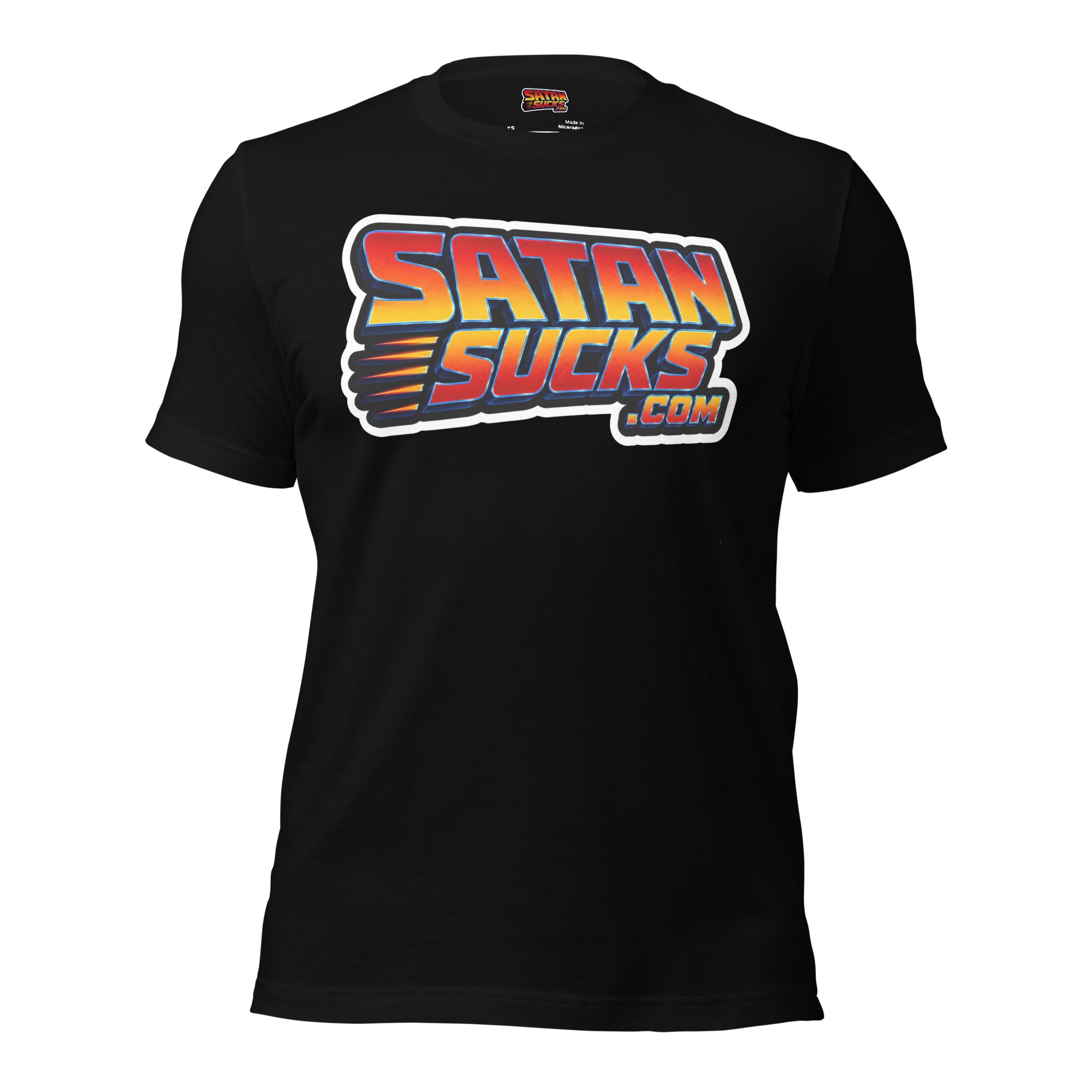 SatanSucks.com motion streak faith streetwear shirt black front
