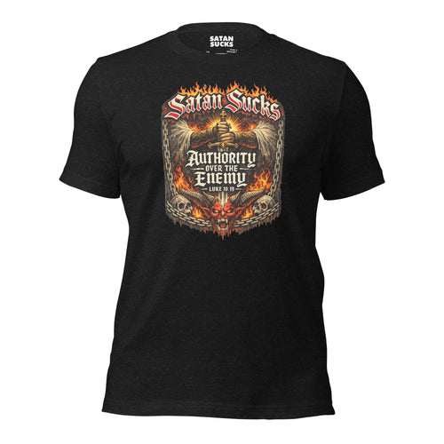 Jesus Destroyed the Devil 1 John 3 8 graphic tee black heather
