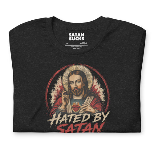 Vintage prayer card Christian streetwear shirt black heather close up